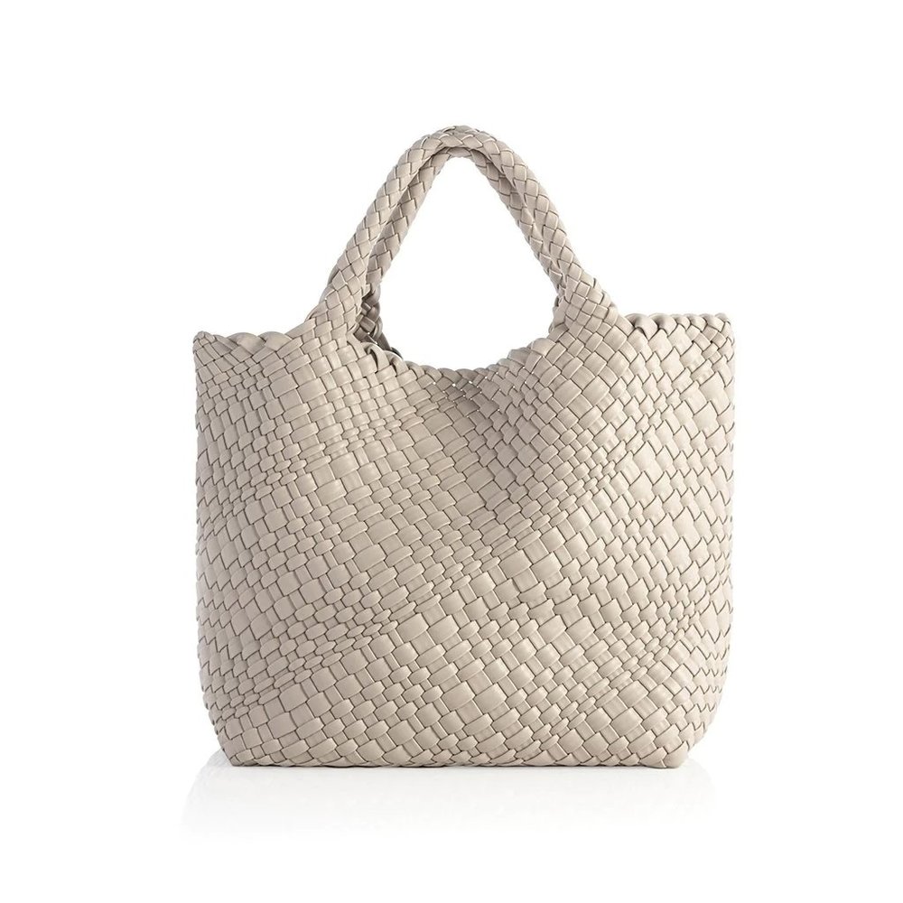 Stone color Woven leather bag | South Moon Under